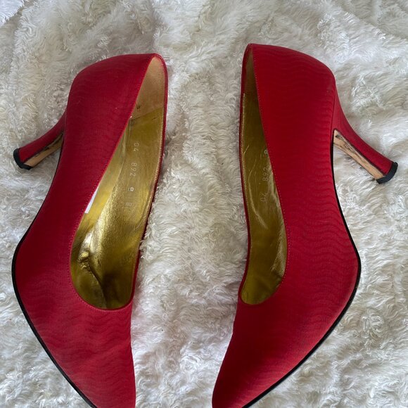 USED PANCALDI RED PUMPS 8 - Picture 2 of 6